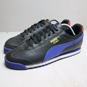 PUMA Roma Basic Classic 353572 49 Black Blue Mens Size 10.5 Shoes Sneakers